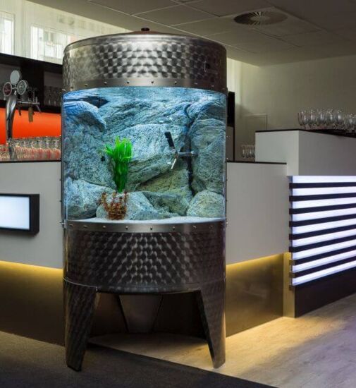 Aquarium als Bierfass